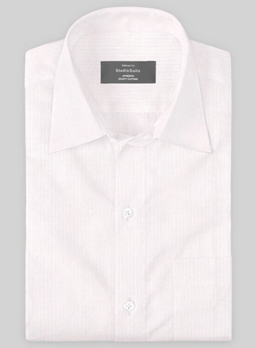 Soft Pink Herringbone Cotton Shirt