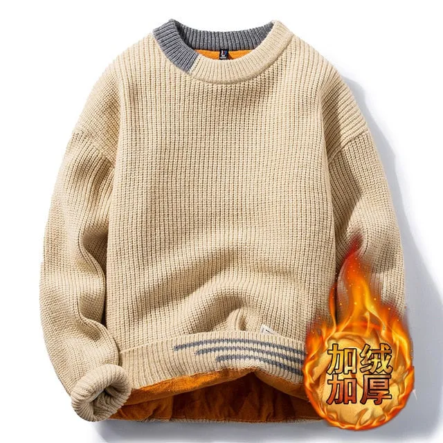 Solid Wool-Blend O-Neck Sweater