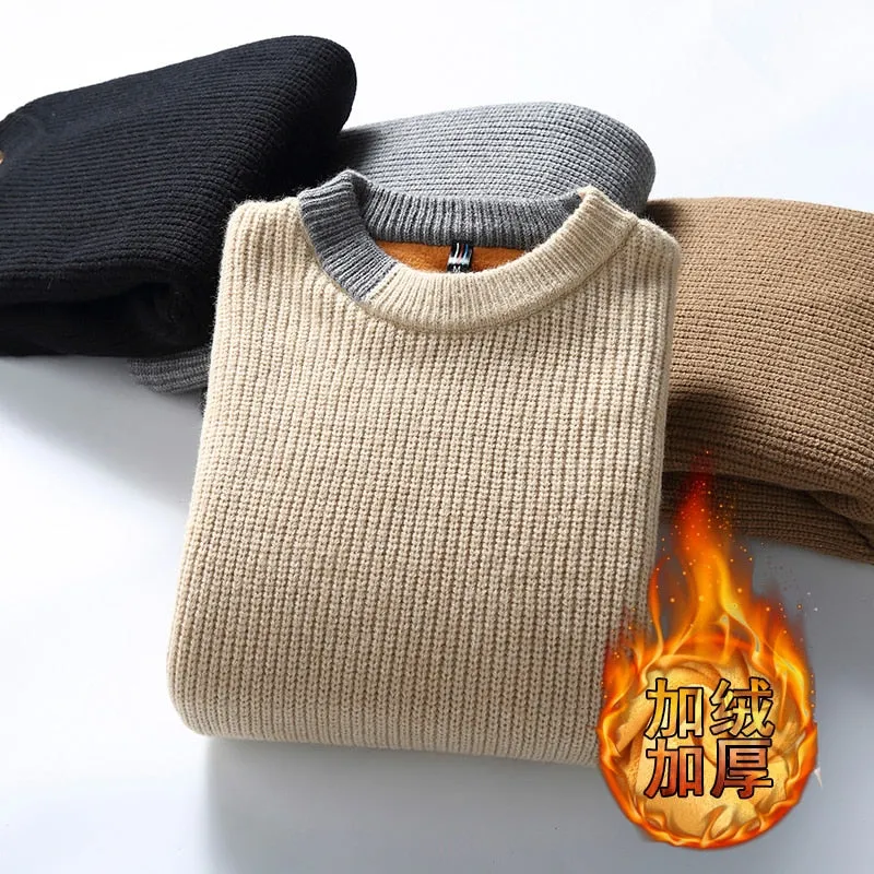 Solid Wool-Blend O-Neck Sweater