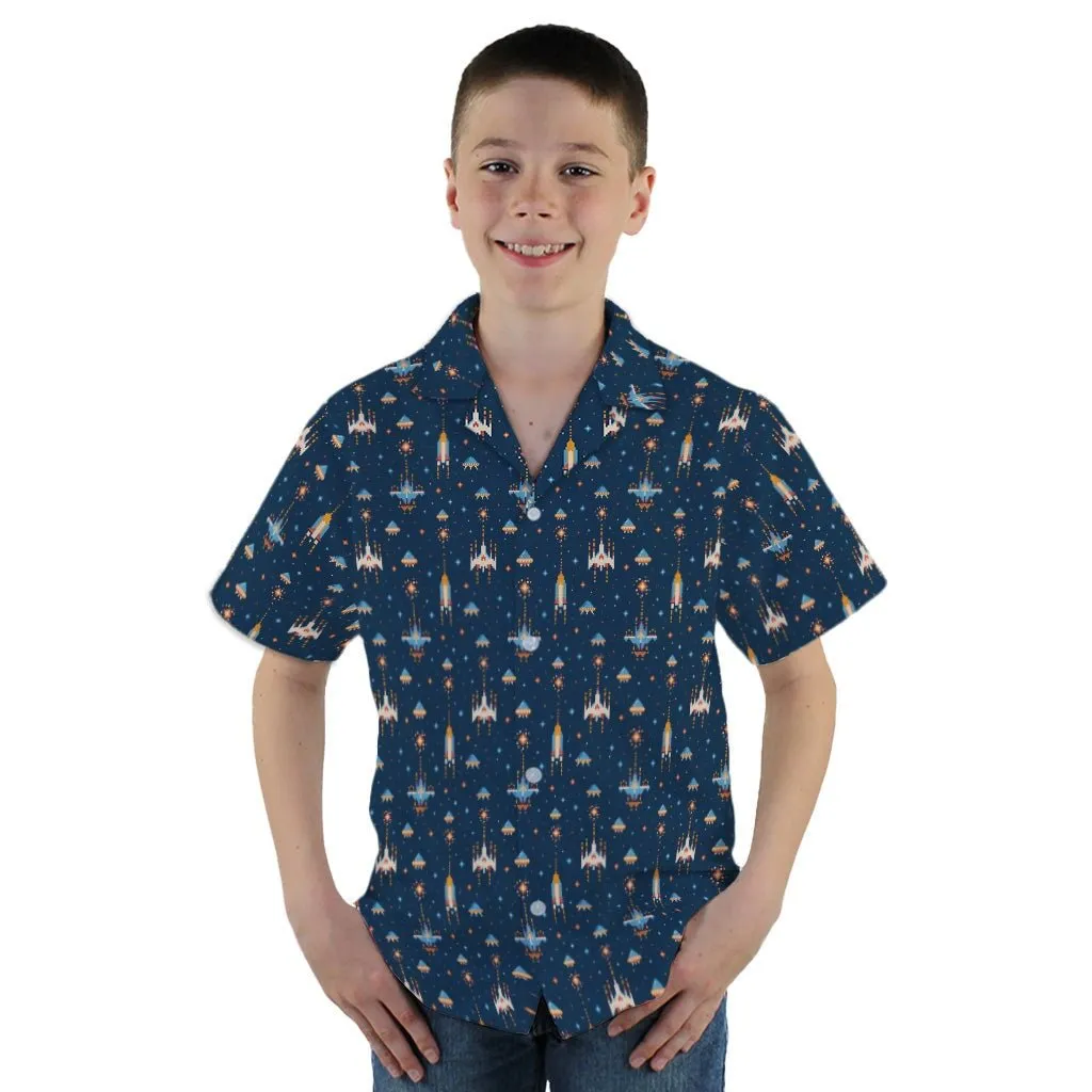 Space Retro Arcade Youth Hawaiian Shirt