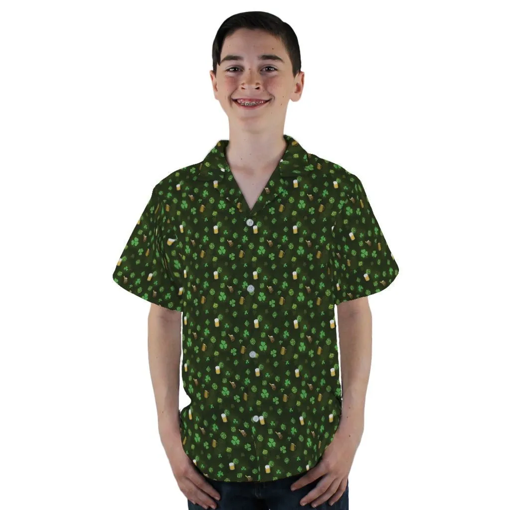 St. Patrick's Day Dnd Dice Youth Hawaiian Shirt