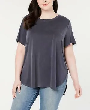 Style & Co Plus Size Shirttail-Hem Suede Top, Size 0X