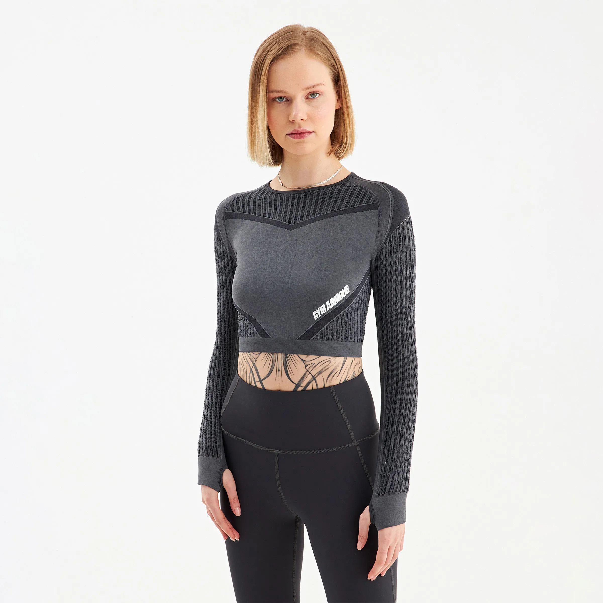 Super Seamless Crop Top (Black Shade)