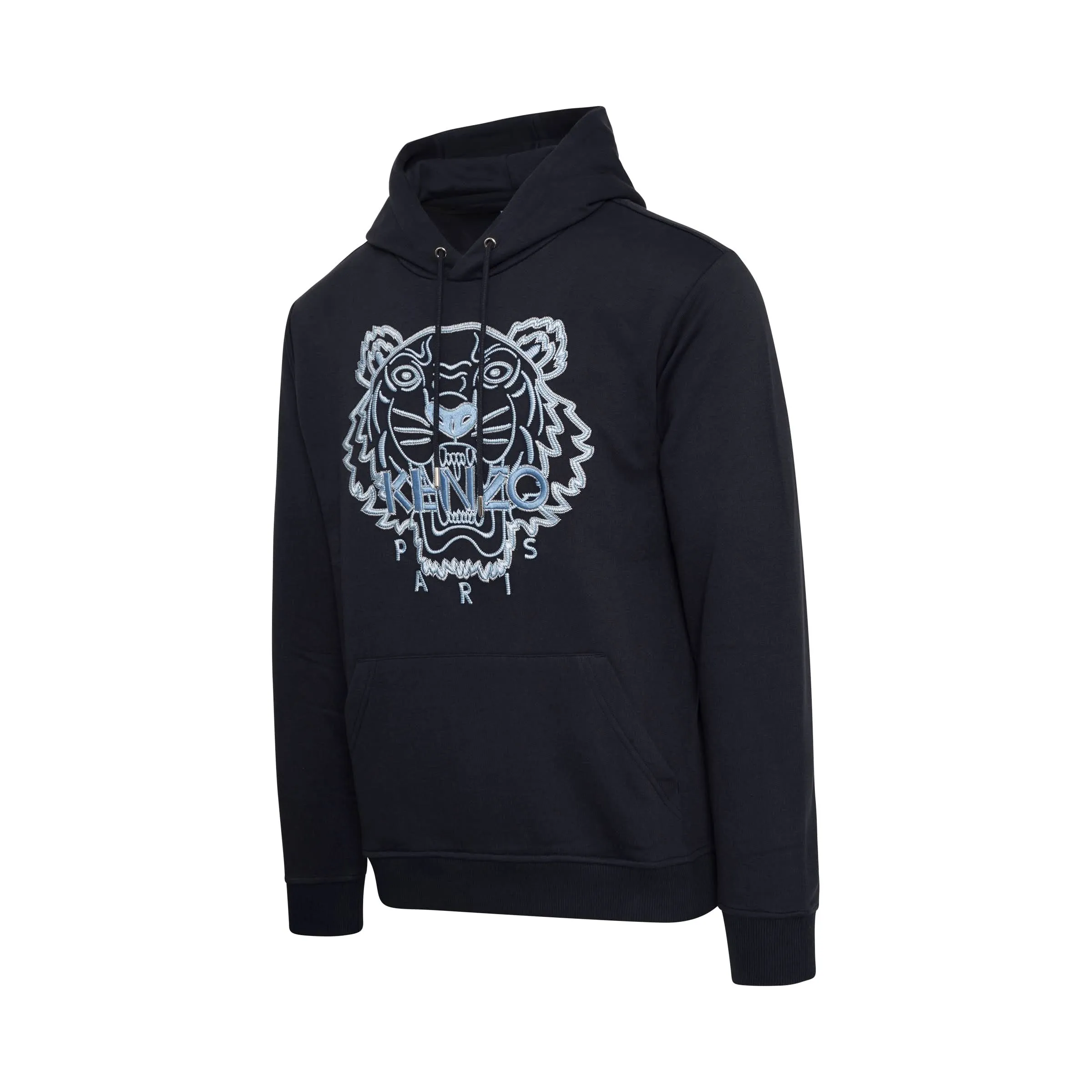 Tiger Embroidered Hoodie in Blue