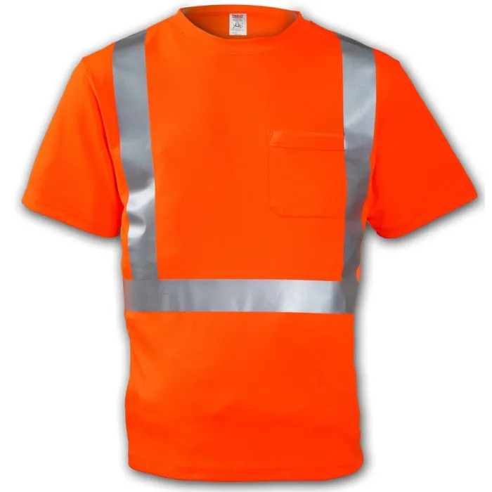 TINGLEY RUBBER CORP S75029.XL Job Sight Class 2 T-Shirt, Hi-Vis Orange, X-Large, 1 Each