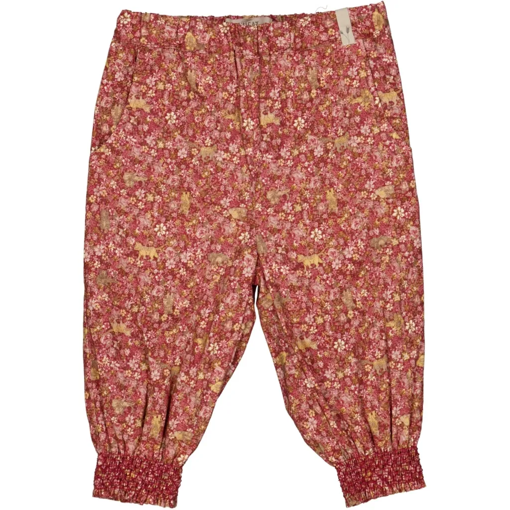 Trousers Sara Lined - flowers and cats