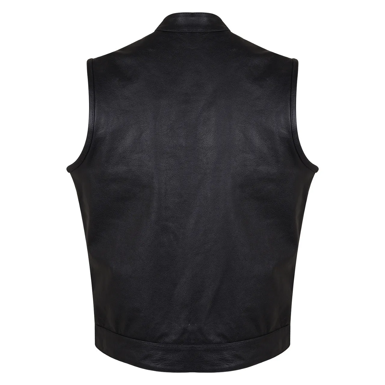 VL914 SOA Style Zipper and Snap Closure Leather Motorcycle Club Vest