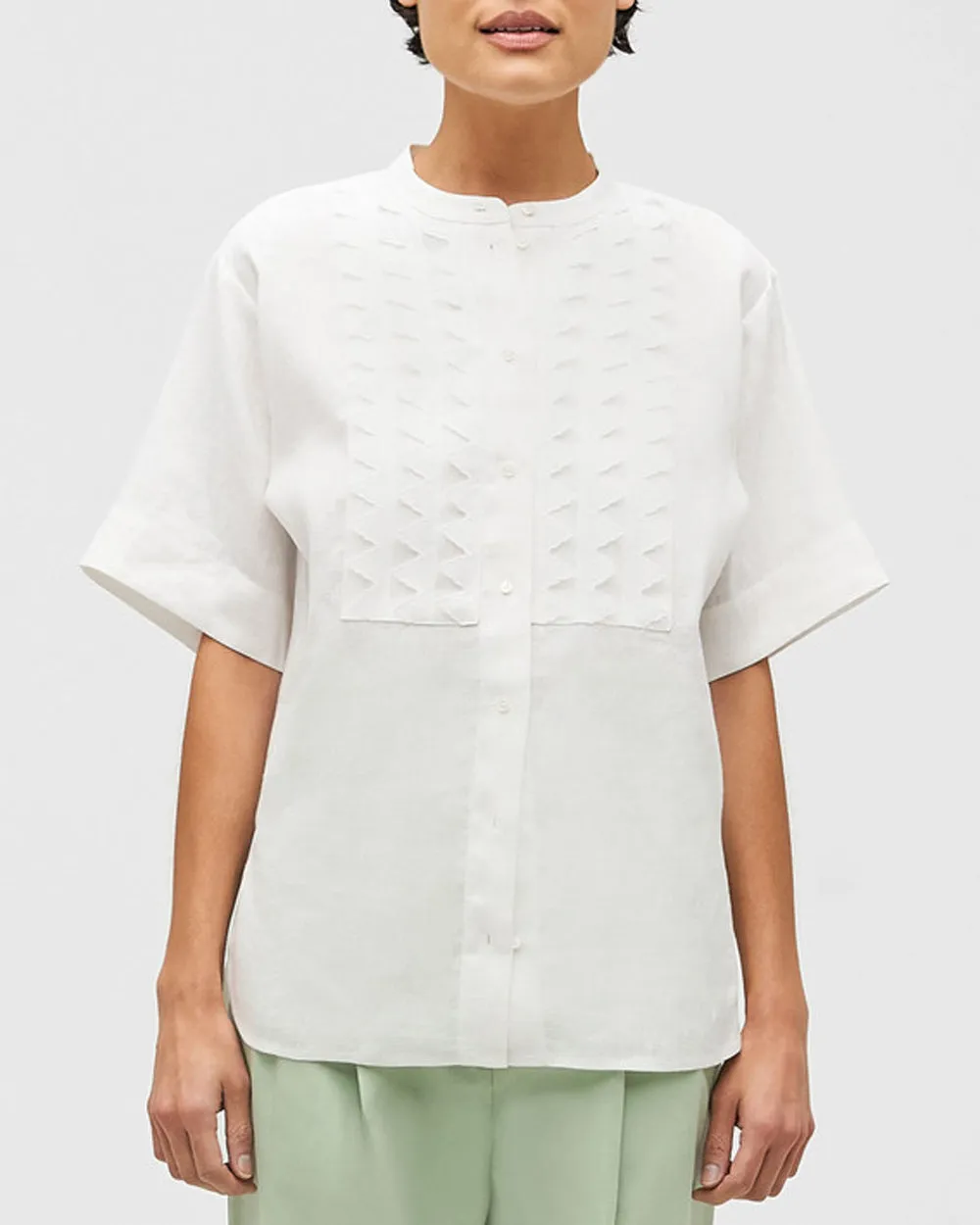 White Smocked Blouse