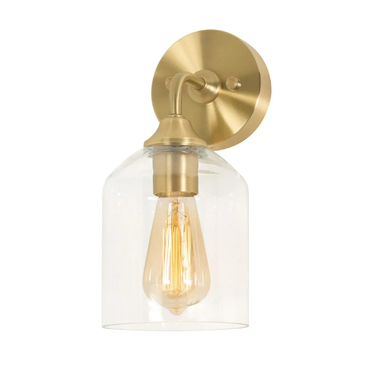 William 12 In. Armed Sconce Satin Brass Finish