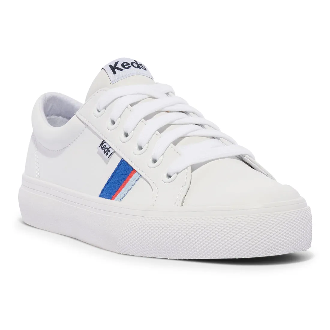 Women's Jump Kick Leather Toe Cap White/Red/Blue (WH67993)