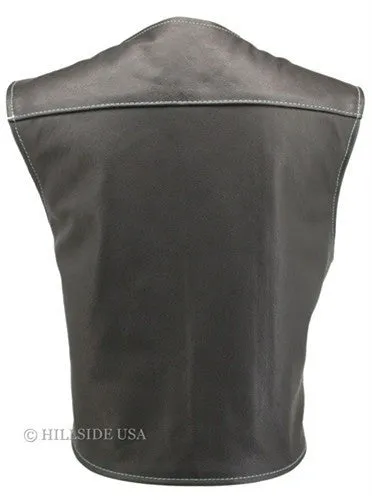 Womens Made in USA Double Zippered Bullet Proof Leather Motorcycle Vest All Colors