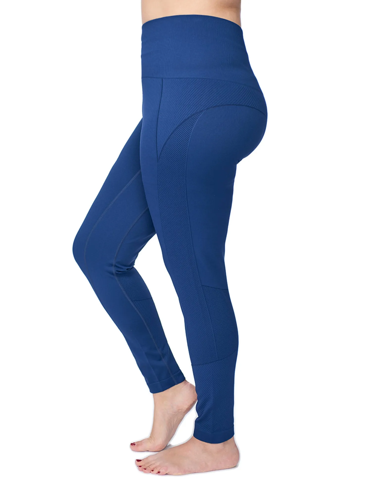 Women's Plus Active Seamless High Impact Fitness Legging with Stretch Compression in Twilight