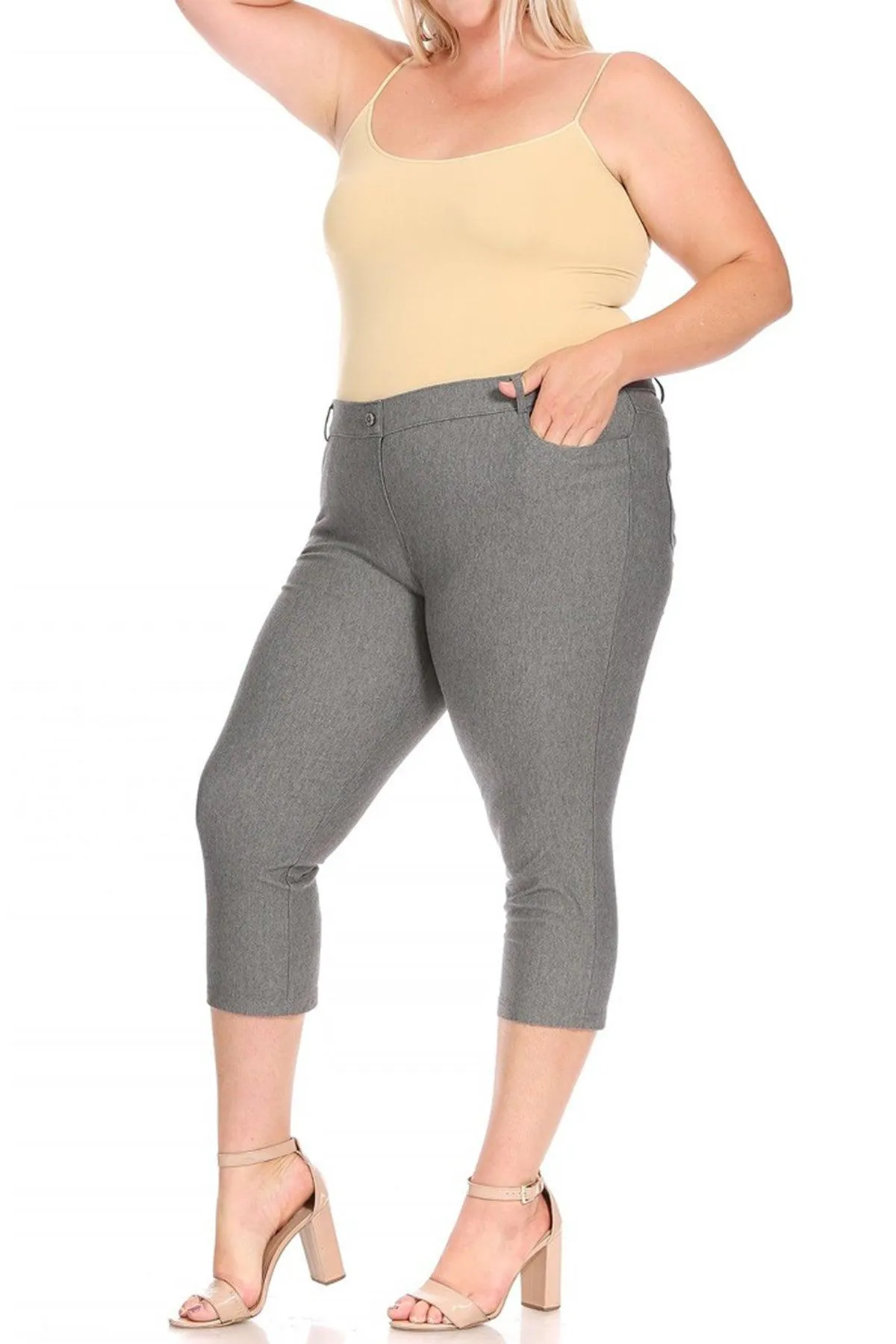 Women's Plus Size Casual Comfy Slim Pocket Jeggings