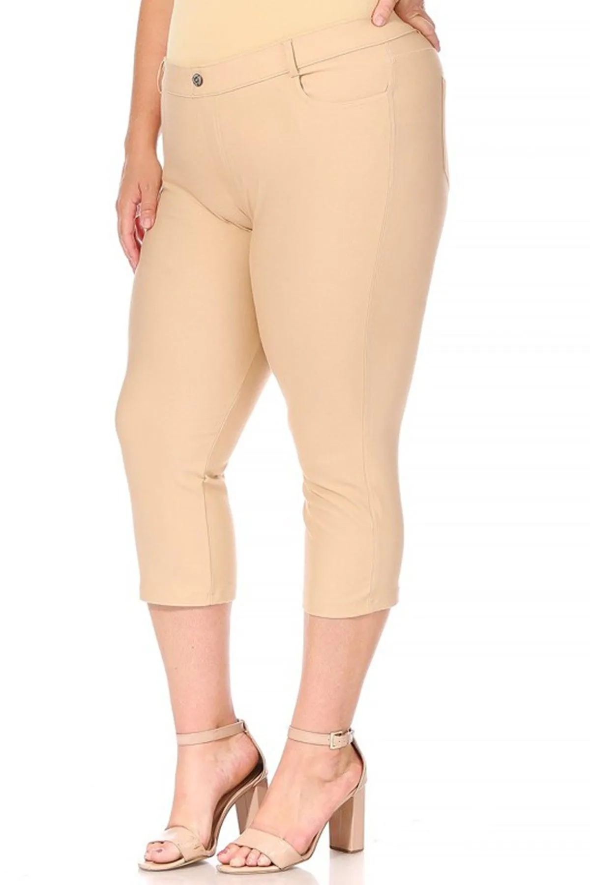 Women's Plus Size Casual Comfy Slim Pocket Jeggings