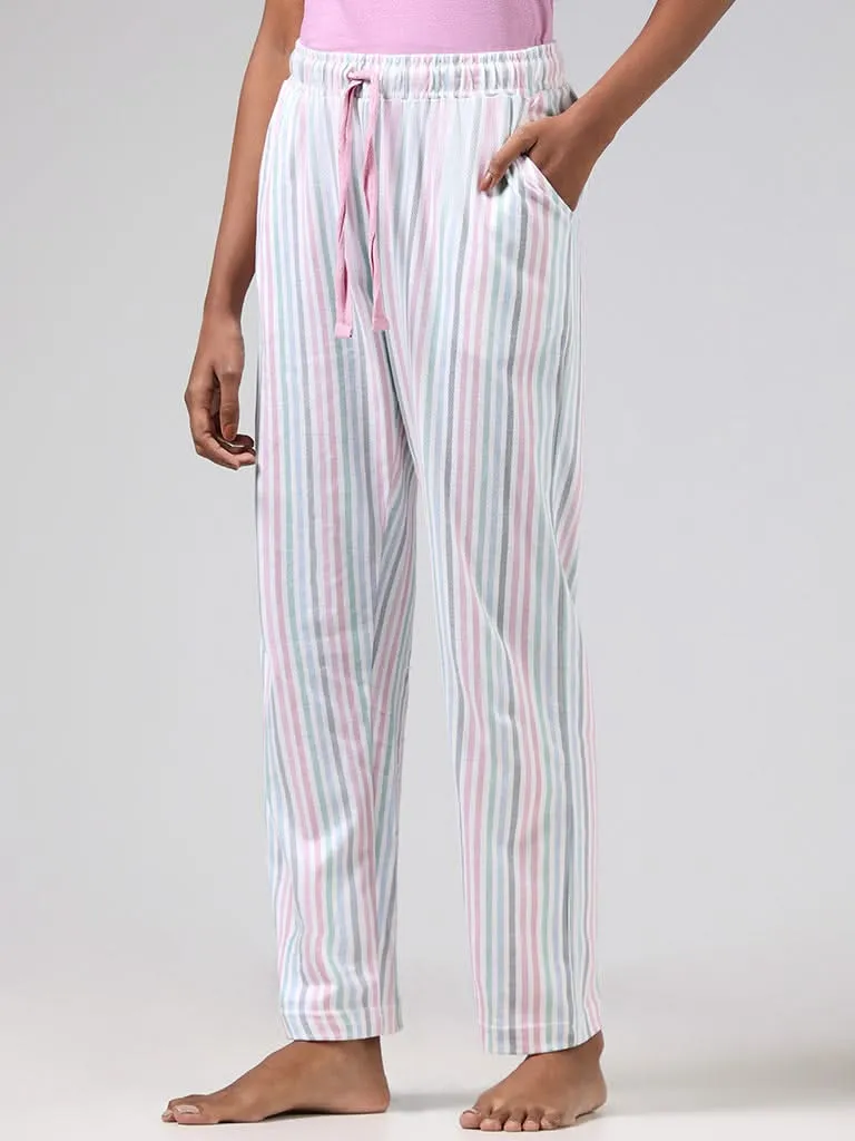 Wunderlove Multicolor Striped Cotton Pyjamas