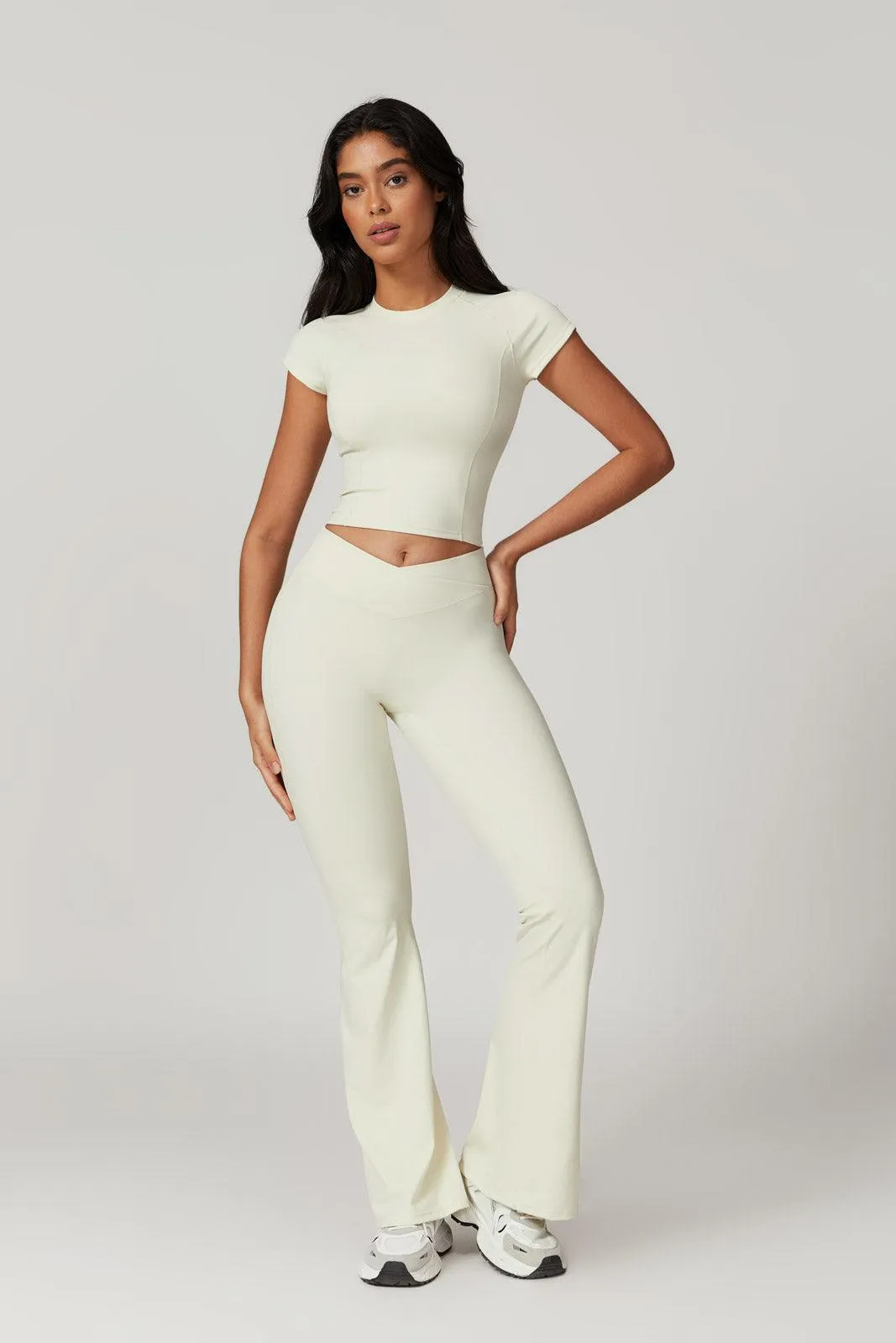 Zoe Flare Leggings - Cream